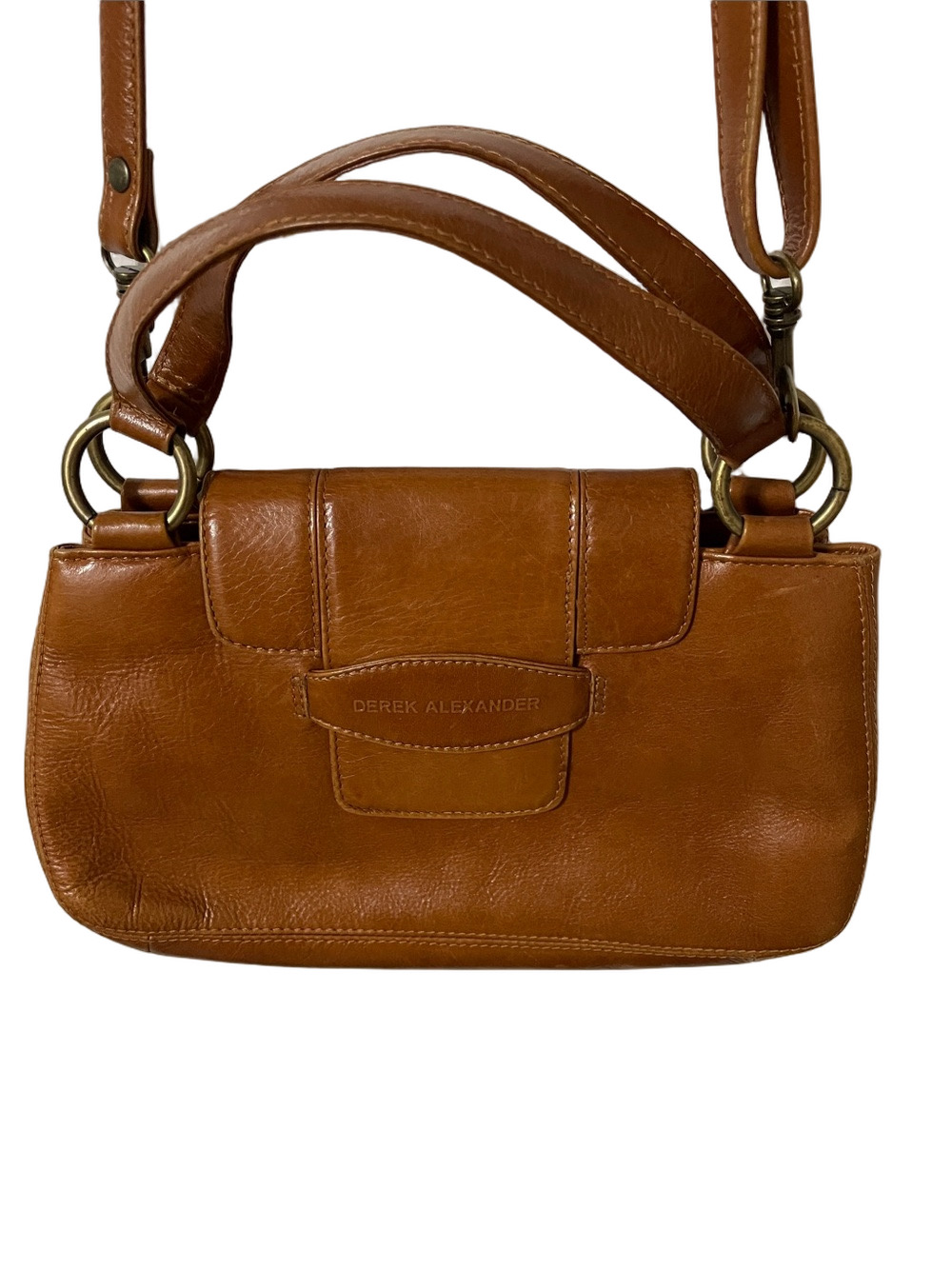 Derek Alexander Cognac Colour Leather Crossbody Bag